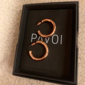 Rose gold chunky hoop earrings